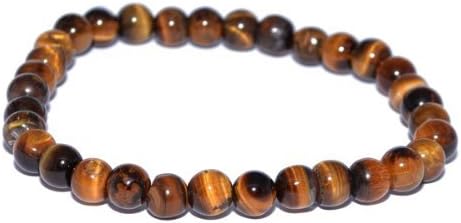 Stretch Tigers Eye Beaded Mala Mens Bracelet 8mm