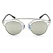 CGID Modern Fashion Polarized Pantos Shape Bar Brow Full Metal Rimmed Aviator Sunglasses,Silver Transparent Silver