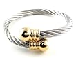 Magnetic Bracelet Stainless Steel Wire Knob Gold End - Large