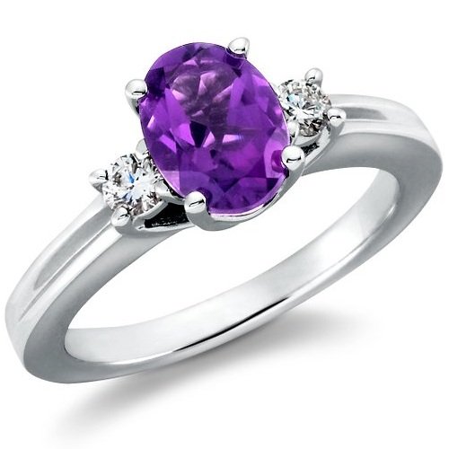 Platinum Oval Tanzanite & Round Diamond 3 Stone Ring (1/2 ctw) Size 11 1/2