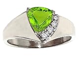 1.05 cts Genuine Peridot Ring - 14kt White or Yellow Gold LIFETIME WARRANTEE