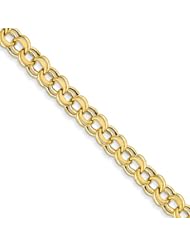 14k Lite 8mm Double Link Charm Bracelet