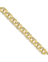 14k Lite 8mm Double Link Charm Bracelet, Best Quality Free Gift Box Satisfaction Guaranteed