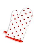 Grillhandschuh, TRIOLINO®, 100% Baumwolle, Druckmotiv Punkte rot