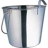 Indipets Heavy Duty Flat Sided Stainless Steel Pail, 1-Quart