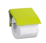Wenko Retoro 18379100 Porta rotolo carta igienica in acciaio laccato 13x12,5x1,5 cm colore: Verde anice lucido