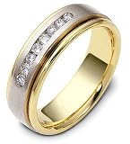 5.5mm 14 Karat Yellow Gold & Titanium 8 Diamond Wedding Band