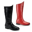 MENS Knee High Costume Boots Pirate Renaissance SuperHero Low Heel Black Red