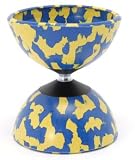 Diabolo Harlekin - Taille Medium - 2 Couleurs Bleu/Jaune (incl. Baguettes/Ficelle)