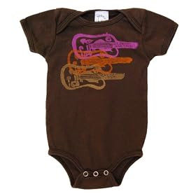 Diaper Dude One Piece Pink Guitar, Brown