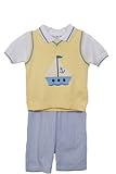 BT Kids Newborn Boys 3 pc yellow and blue sailor seersucker set (6-9 mo)