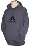 Mens Adidas Fleece Overhead Charcoal Hoody Sweatshirt