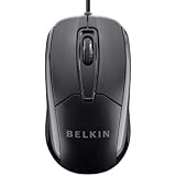 Belkin 3-Button Wired USB Optical Mouse with 5-Foot Cord, Compatible with PCs, Macs, Desktops and Laptops