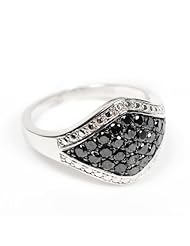 Black & White Diamond Christmas Ring Sterling Silver Fine Jewelry for Womens