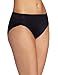 Warner's Women's No Wedgies No Worries Hi Cut Brief Panty, Rich Black, Medium