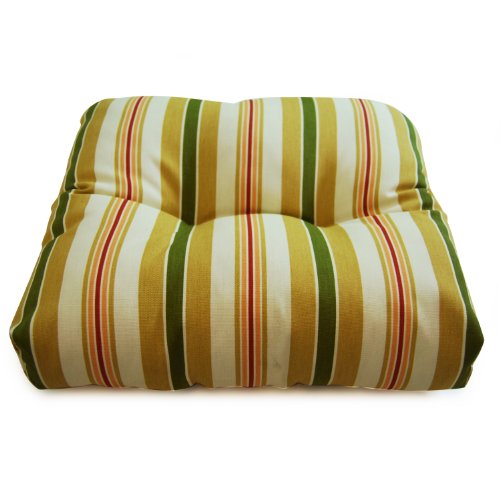 7SALE Wicker Seat Cushion Alex Stripe Gold swag6388