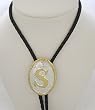 Silver/Gold Plated Monogram Letter "S" Bolo Tie