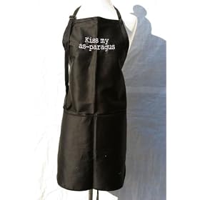 Black Kiss My As-paragus Embroidered Apron