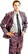 How I Met Your Mother Purple Silk Pajama Suit with Gray Shirt (Iron Purple) (Mens Medium)