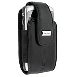 BlackBerry Curve 8300, 8310, 8320, and 8330 Leather Swivel Holster-Pitch Black