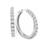 1/4ct Diamond Hoops in 14k White Gold