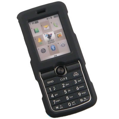 LG Glance VX7100 Black Rubber Feel Hard Case Cover w/Belt Clip
