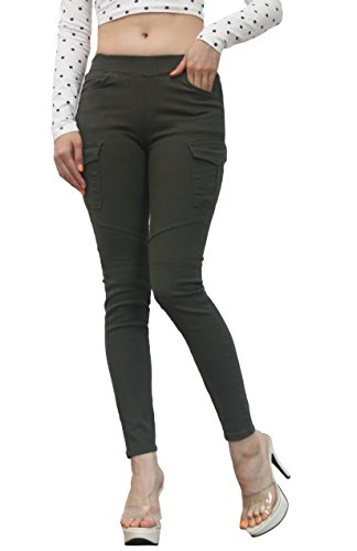 Mascara Women's Colored Skinny Jeans Jeggings Cargo Pants Elastic Waist