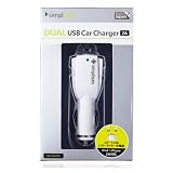 Simplism 2ポートUSBシガーソケットカーチャージャー  iPadの急速充電に対応 最大2000mA出力 Dual USB Car Charger 2A ホワイト TR-DUCC2A-WT