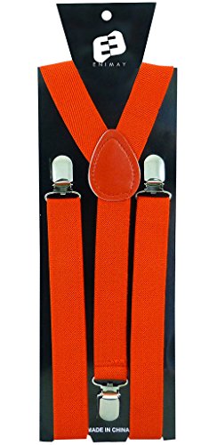 Enimay Great Quality Unisex Suspenders Red