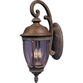 Maxim 20466CDSE Knob Hill Trisyn 3-Light Outdoor Wall Lantern Sienna Seedy Glass