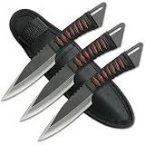 Three Piece Stainless Leather Handled Throwing Knife Set