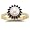0.21 Cts Black Diamond & 6mm Pearl Cluster Ring in 14K Two Tone Gold-3.0