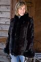 Women's Reversible Sheared Rabbit & Silk with Fox Trim
