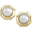 14K Yellow Gold Mabe Cultured Pearl Earrings