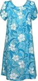 MuuMuu House Dress - Stylish Hibiscus Petal Sleeves Caftan Kaftan Hawaiian Aloha Pullover Polyester Cotton Lounger - Regular and Plus Size