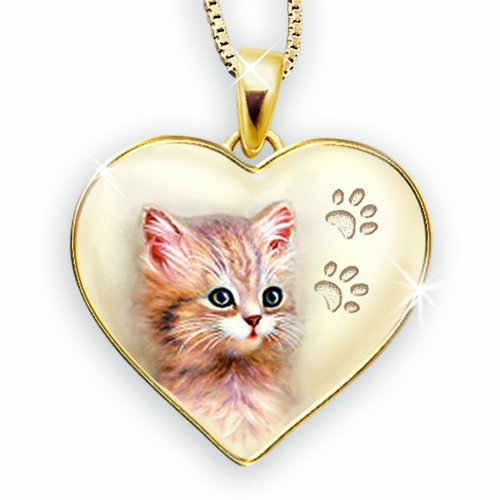 Cats Leave Paw Prints On Our Hearts Pendant Jewelry by The Bradford Exchange