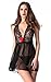 Avidlove Women's Sexy Lingerie Lace Mesh 2-Piece Halter Chemise with G-String