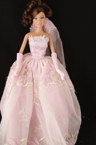 Pink Barbie Sized Doll Party Dress