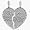 Genuine Sterling Silver BEST FRIENDS Heart Charm Pendant with 2 chains - 16