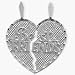 Genuine Sterling Silver BEST FRIENDS Heart Charm Pendant with 2 chains