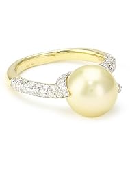 TARA Pearls Gold South Sea 10x11mm Pearl Ring, Size 7