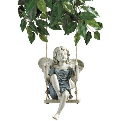 Summertime Fairy on a Swing Statue