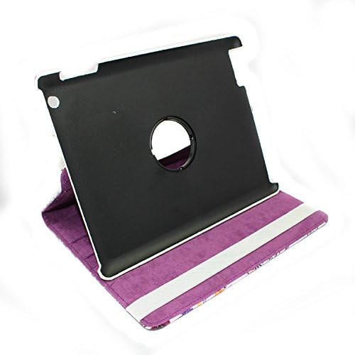 ipad 2 3 4 Case, ipad Case ,PEAEA 360 Degree Rotating Stand Case Cover with Auto Sleep / Wake Fnction for ipad 2/3/4 Purple+ Premium Toughened Glass Screen Protector