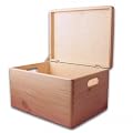 Aufbewahrungsbox/ Holzkiste mit Deckel und Griffl�chern Kiefer, Gr. 3