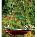 Hanging Ceramic Bird Bath With Chains