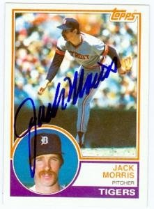Jack Morris Autographed/Hand Signed Baseball Card (Detroit Tigers) 1983 Topps #65