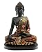 Black Buddha Statue with Mosaic Design on a Base - 10 Inches High