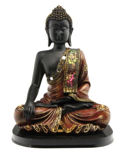 Black Buddha Statue Mosaic Design on a Base 
