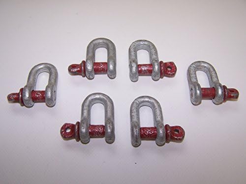 5/16" Inch Galvanized D Shackle 6-Pack WLL 3/4T Rated 132-3784