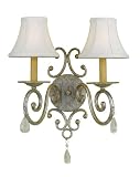 Candice Olson Morgan Candle Base Sconce, Antique Metal with Antique Crystals and Crème Soft Back Linen Shades 41HoFtdO20L. SL160 Candice Olson Morgan Candle Base Sconce, Antique Metal with Antique Crystals and Crème Soft Back Linen Shades